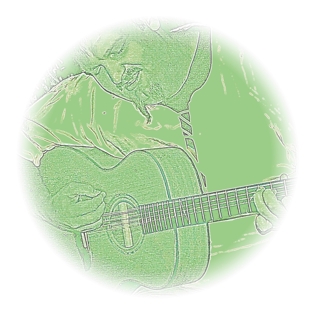 Jensle beim Gitarrenspielen